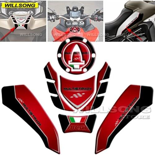 Fuel Tank Pad 3D Decal Anti Slip Sticker Side Knee Grip Protector For DUCATI MULTISTRADA 1200/1260 Enduro Motorcycle Accessories