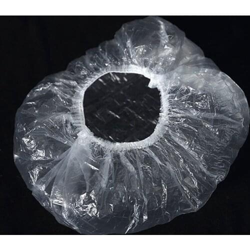 100Pcs One-off Disposable Hotel Shower Bathing Clear Hair Elastic Caps Hats Shower Bath Caps Hot Sale