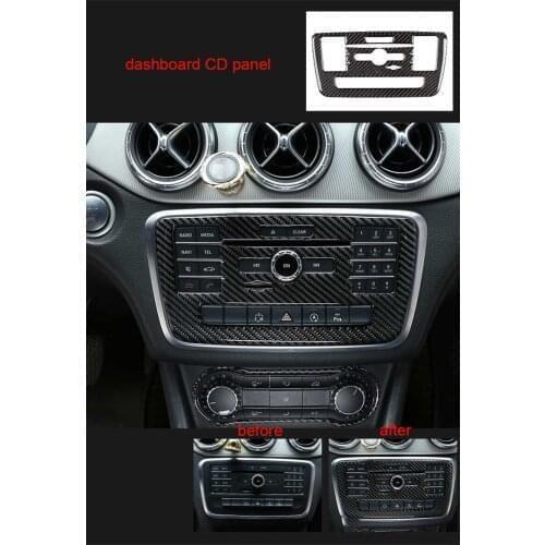 For Mercedes Benz CLA CLA200 220 carbon fiber dashboard CD panel 1pc