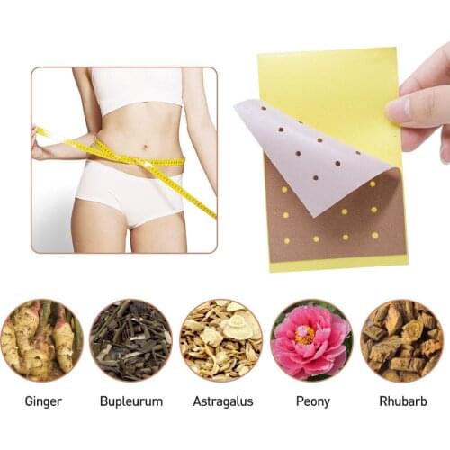 50Pcs=5Bags Slimming Patch Body Detox Fat Burning Weight Loss Chinese Medicine Herbs Plasters Navel Sticker Safe and Effective