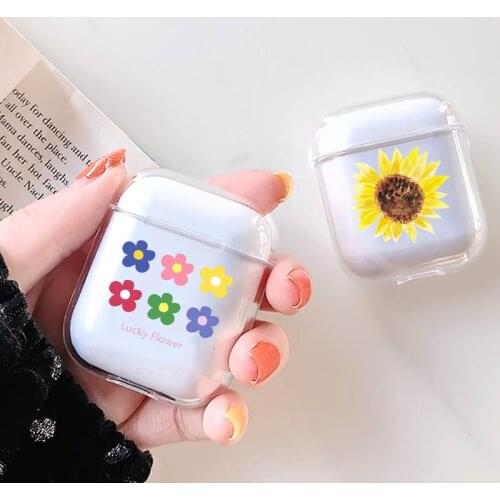 Transparent Flower Luxury soft Earphone Case For Airpods 1/2 Case Cute Cartoon Earphone Case For Apple Airpods Case Cove Cute