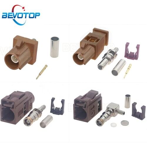 RF Connector Brown Fakra K Male Plug / Female Jack RAL 8011 RF Coaxial Soldering Wire Connectors for RG316 /RG174 Pigtail Cable