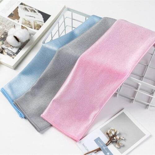 Microfiber Glass Cleaning Cloth Multifunction Lint-free Absorbent Washing Scouring Pad Cloth Kitchen Household Clean Accessories