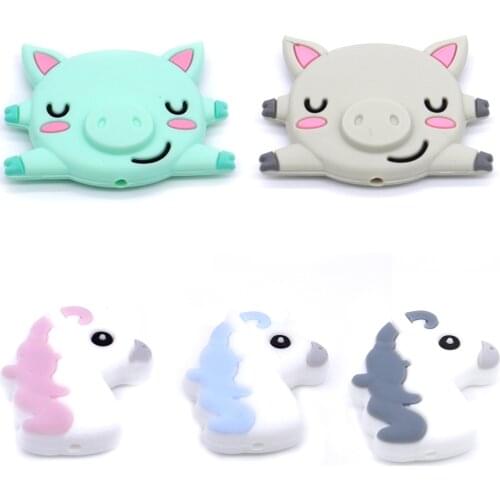 5 Colors Horse Model Shape Beads For Baby SIlicone Teether Teething Jewelry Bracelet Accessories For Handmaking DIY Beads