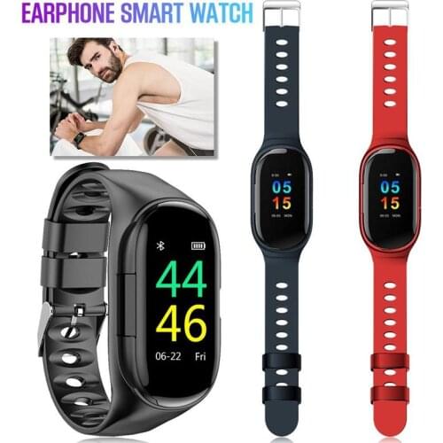 M1 2-in-1 Sports Color Screen Wearable Binaural Smartwatch Bluetooth Headset Watch with Headphones Tracker Bracelet Smart