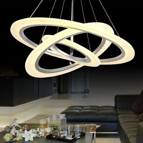 Ring circles modern led pendant lights for dining living room acrylic cerchio anello lampadario lighting lamp lamparas modernas