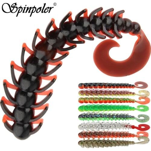 Spinpoler Fishing Lure 0.2oz/4.5in Bugsy Soft Baits Artificial Rock Sea Bass Fake Swimbait Winter wobbler tackle 5pcs/lot
