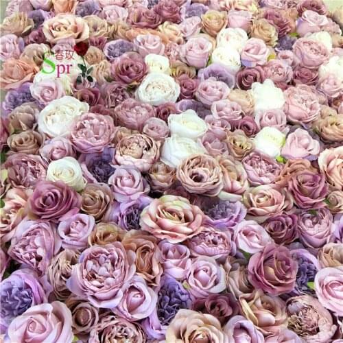 SPR Free Shipping-10pcs/lot 3D high quality Artificial wedding rose flower wall background arrangement flowers decorations