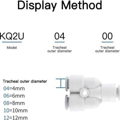 1pcs SMC type KJU / KQ2U04 / 06-M3 / M5 / M6 / 01/02/03/04 Y type three-way air pipe connector PX