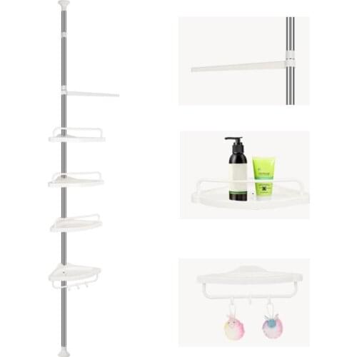 Stainless Steel Bathroom Triangle Rack 4 Shelves Telescopic Adjustable Shelf Hardware Bathroom Fixture Corner Shelf Rack HWC