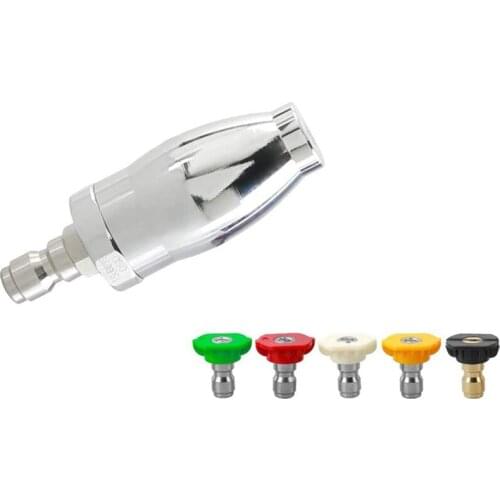 Turbo Nozzle for Pressure Washer, 360 Degrees Rotating Nozzle and 5 Tips, 1/4 Inch Quick Connect, Orifice 3.0, 3600 PSI