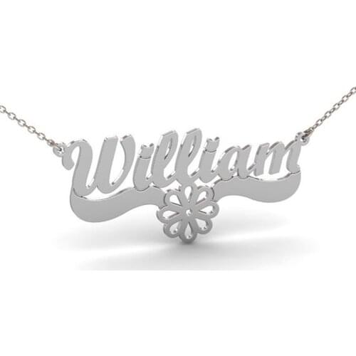 Ufine Personalized name or words gift for girl flower pendant Christmas Gift Necklace cooper high quality pendant necklace N2164