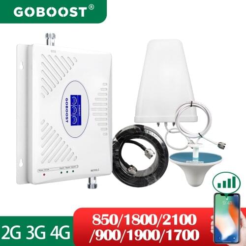 GOBOOST 3G 4G Signal Amplifier Band 850 900 1700 1900 1800 2100Mhz Cellular Repeater DCS WCDMA Dissplay Cell Phone Booster a Set