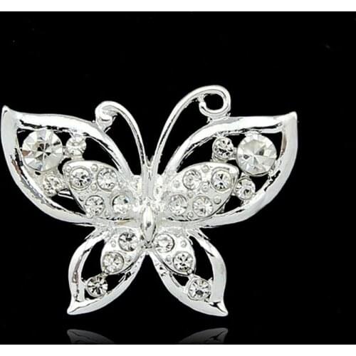 Smaller Size Vivid Fascinating Butterfly Crystal Rhinestone Silver Color Brooches for Women Brooch Pins Jewelry Accessories