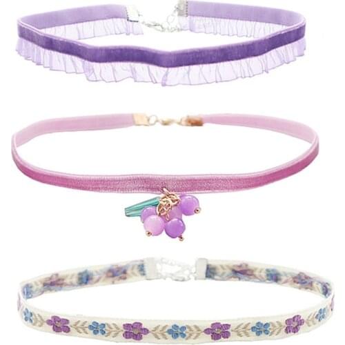 Women Pendant Necklace Adjustable Creative Novelty Lace Choker Tattoo Clavicle Necklace Sweet Jewellery Accessories