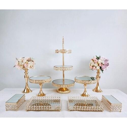 GOLD cake stand crystal Storage Baskets Box Simplicity Style Home Organizer For Jewelry Necklace Dessert Plate tray decorative