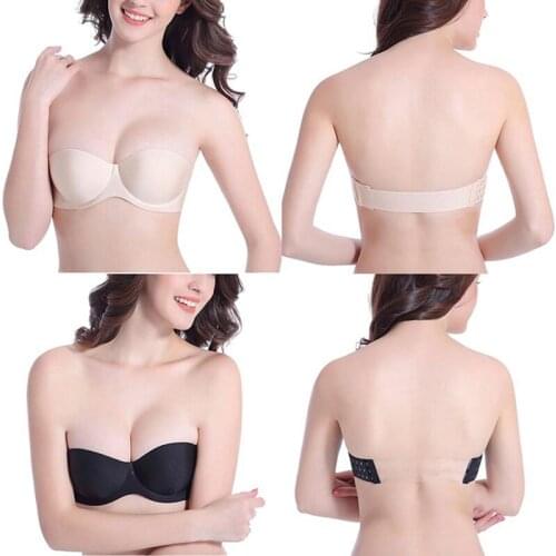1Pc Invisible Bras Bralette Underwear Wedding Brassiere Underwired Back Nude Bras Sexy Women Push Up Strapless Bra Gathering