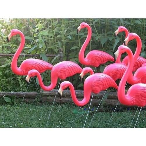 31" Height 10 Pairs/Lot Plastic Bright Pink Flamingo Garden,Yard And Lawn Art Ornament Wedding Ceremony Decoration