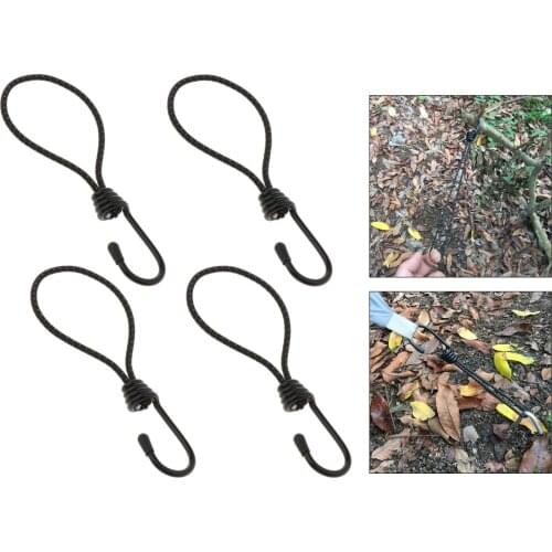 4 Pcs Bungee Hook Ties - Tarpaulin Tarp Bungee Elastic Stretch Straps with Metal Hooks for Camping Outdoor