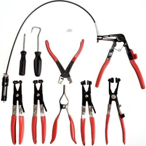 9pcs Hose Swivel Jaw Clamp Clip Plier Set Flexible Cable Tool Kit