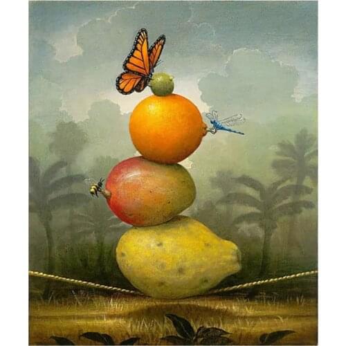 2021 New 5D DIY Full Round Diamond Painting Fruits & Butterflies Cross Stitch 3D Embroidery Rhinestone Mosaic Home Decor Y599