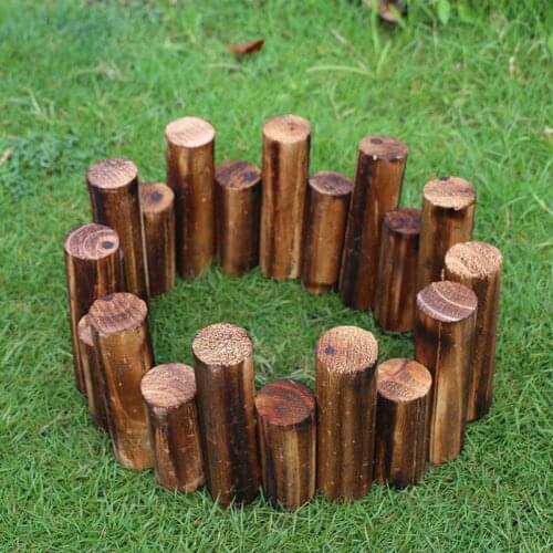 Anti-Corrosion Wood Log Lawn Grass Edging Garden Flower Bed Border Fence Decor