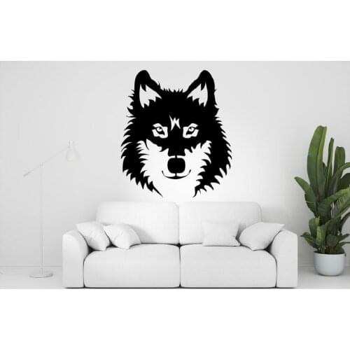 Arctic Wolf wall decal Wolf Wall Art Mural Animals Wall Sticker Howling Wolf Vinyl Decal Sticker Decor Bedroom Nursery Wild Pet