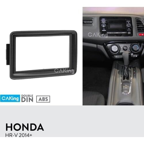 Double Din Car Fascia Radio Panel for Honda HRV HR-V 2014+ Audio Frame Dash Kit Install Console Facia Trim Plate Bezel Adapter