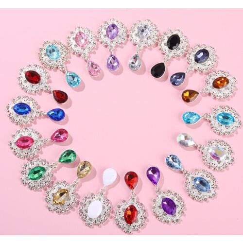 5Pcs/lot Water Droplets Shape Brooches Crystal Custom Many Color Decoration Exquisite Accessories on Dress Clothes Jewelry