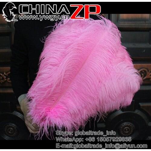 CHINAZP Factory 50pcs/lot 45~50cm(18~20inch) Length Cheap Wholesale Dyed Baby Pink Ostrich Drab Feathers