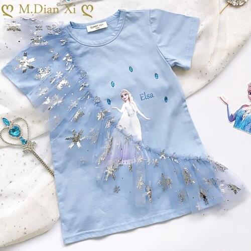 Kids Dresses for Girls Frozen Elsa Anna Princess Dress Girl Pink Dress Rapunzel Sleeping Beauty Nightdress Girls Pajamas 2-7Y