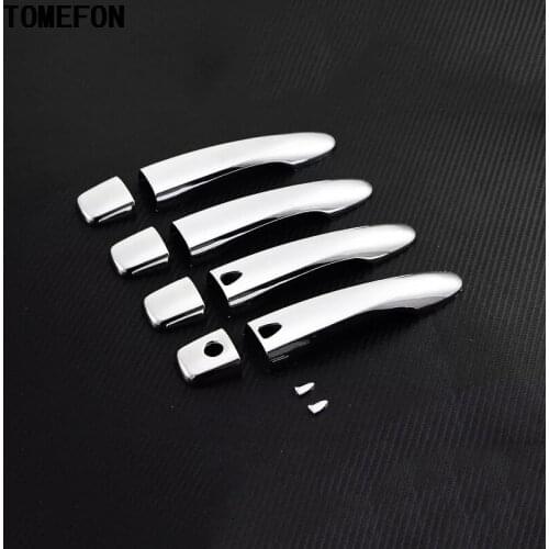 For Nissan Kicks 2016 2017 2018 ABS Chrome Car Door Handle Cover Trim Sticker Chrome Smart Key Door Handle Cover Trim