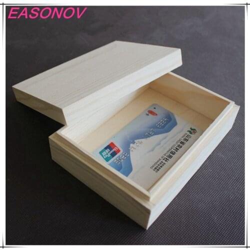 EASONOV DIY Home Storage Box Natural Wooden Postcard Home Organizer Handmade Craft Jewelry Case 13*9.5*4.2cm,18*9.5*6.8cm