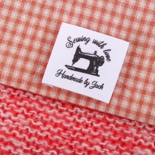Custom Clothing Labels, Sew In Folded Flower, Bespoke Printed Tags, For Handmade Items, Logo, Laundry, Lingerie (MD1226)