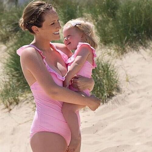 Swimwear Mom and Daughter Family Matching Swimwear Mother Daughter Matching Swimsuits Twinning Mother and Daughter