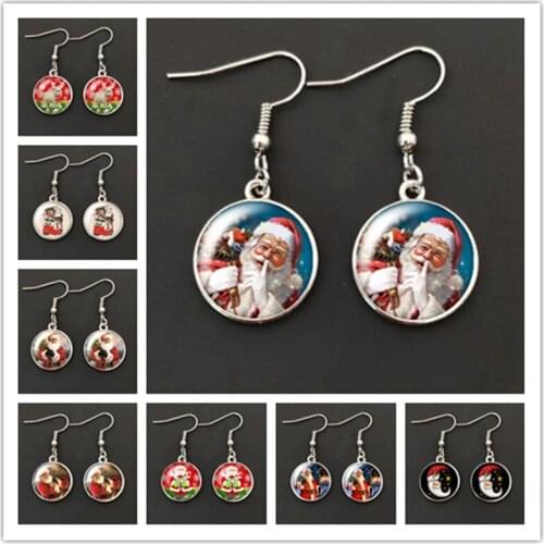 Fashionable Merry Christmas Pendant Earrings Santa Claus Earrings Christmas Bell Earrings New Year Gifts for Friends and Family