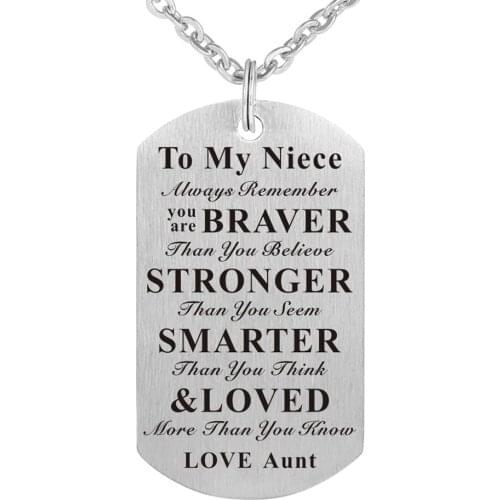 Stainless Steel Aunt Gift for Niece Jewelry Pendant Necklace