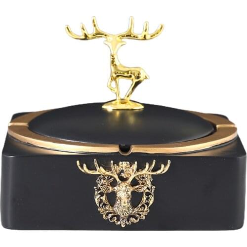 Ashtray With Cover High-end Luxury Creativity American Style Housewarming Gift For Living Room Office Home Personality Trend