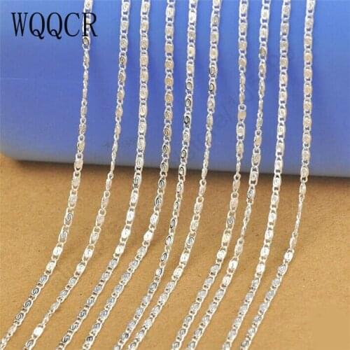 5PCS 16-18-20-22-24-26-28-30inch 925 Sterling silver plating Flat S Chain Necklaces wholesale 2.0MM Pendant Accessories