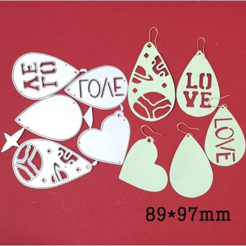 Heart Love Drop Earring Metal Cutting Dies Stencils Etch Die Cut Mould for DIY Scrapbook Album Paper Cards Decor Die Template