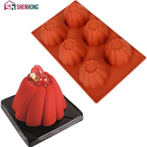 SHENHONG Spiral Cake Mould 3D Non-stick Silicone Mold Art Mousse Moule Silikonowe Muffin Brownie Baking Pastry Tools