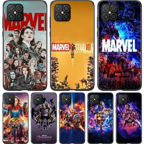 Silicone Cover Marvel Avengers Assemble For Huawei Nova 8 7i 6 5T 5i 5Z 4E 3i 3e 2i SE PRO Lite 4G 5G Black Phone Case