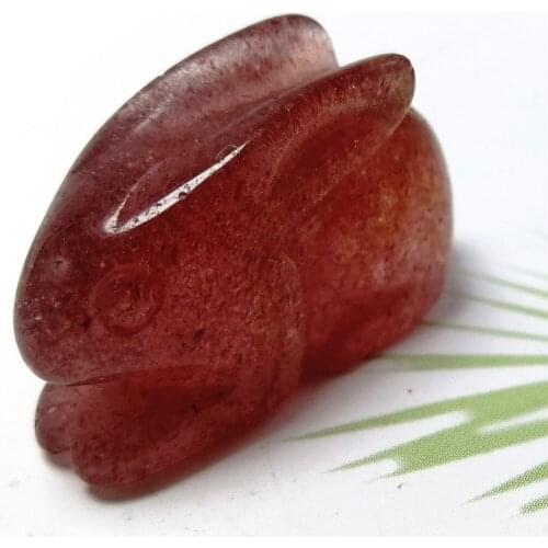 Rabbit Statue Red Stones Cute Bunny Energy Red Quartz Healing Crystals Gemstones Gifts Handmade Crafts Home Decoration