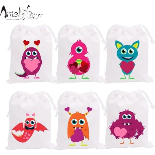 Monsters Theme Party Bags Candy Bags Gift Bags Honey Monster Decorations Baby Shower Event Birthday Party Container Supplies