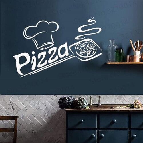 Vinyl Wall Decal Pizza Italian Restaurant Pizzeria Italy Food Kitchen Interior Stickers Mural PW346