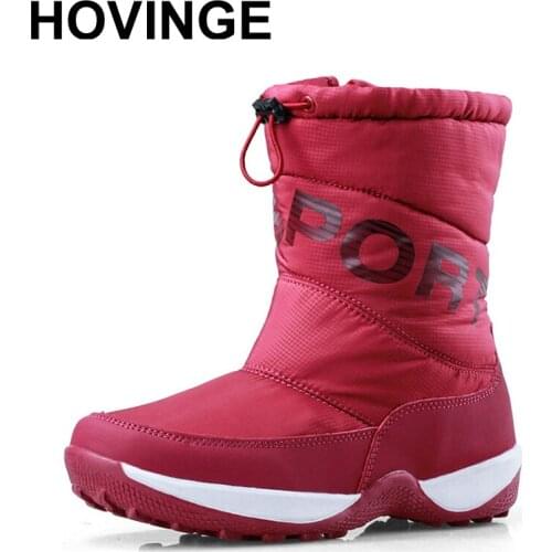 HOVINGE Women boots 2019 winter snow boots women waterproof non-slip thick fur Warm Winter Shoes