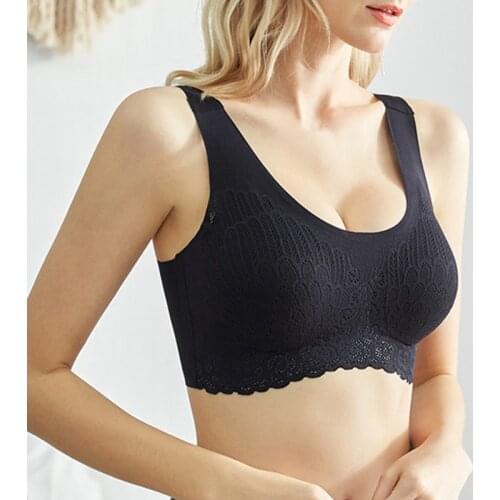 Women Bra Lace Underwear Seamless Bras Wireless Sexy Push Up Brassiere Gathers Pad Intimates Lingerie Beauty Back Latex Bralette