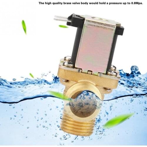 1Pcs Brass Solenoid Valve DC24V Solenoid Valve G1/2 Electric Valve Normal Pilot-operated Water Inlet Valvola solenoide