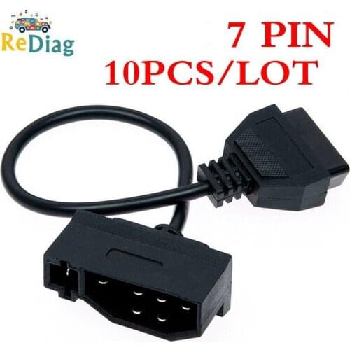 10PCS/LOT For Ford 7Pin to OBD2 16Pin Cable Connector For Ford 7 Pin to DLC Lead OBDII 16 Pin Female Connector Transfer