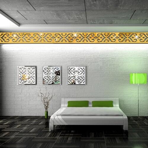 10pcs/lot Geometric Waist 3D Mirror Wall Sticker For Ceiling Living Room Bedroom Acrylic Mural Wall Decals Modern DIY Home Decor